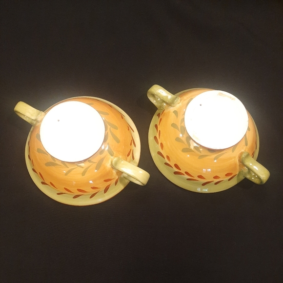 Houston Harvest Ceramic Pedestal Soup Bowl with Handles ~ Set of 2 - Picture 8 of 8